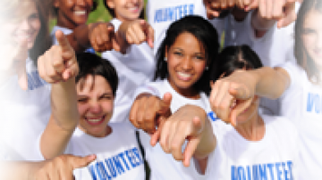 Group of people wearing matching t-shirts